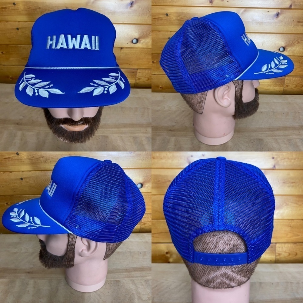 Hawaii Trucker Hat Snapback Baseball Vintage 80s Patch Cap Retro Brim USA